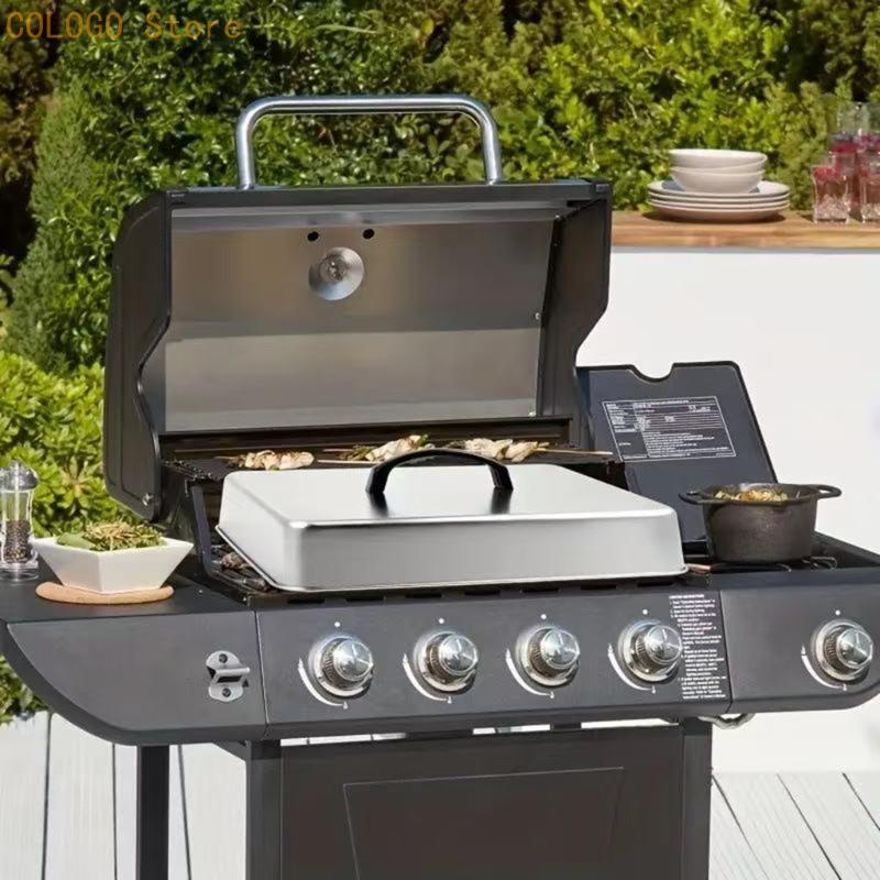 Camping Cooking Flat Top - Quadratische Lebensmittelabdeckung für flaches Kochen und