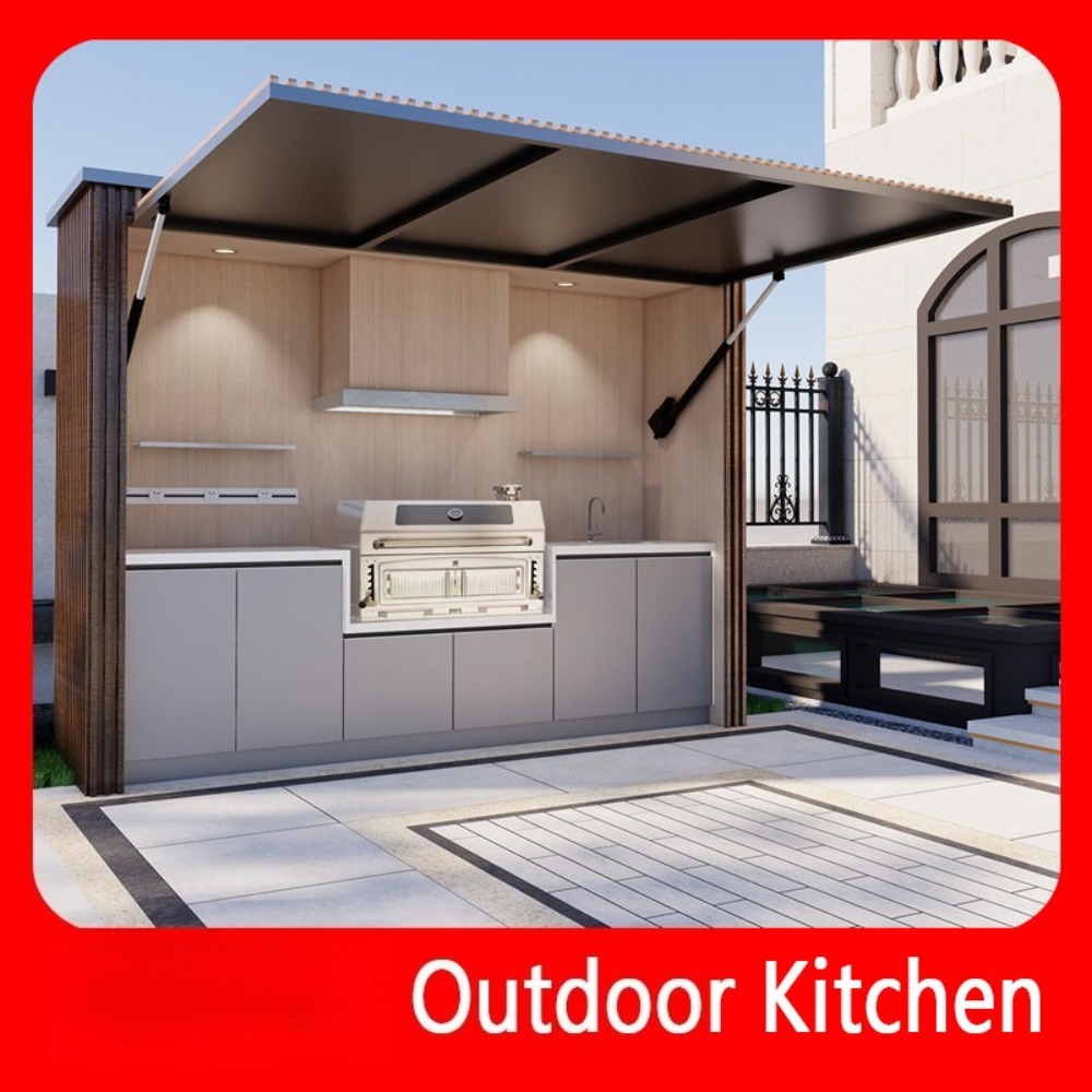 Camping Cooking Dining Set - Mobile Outdoor-Kücheninsel Faltbare BBQ-Grillstation Multifunktionaler Garten-Kochwagen