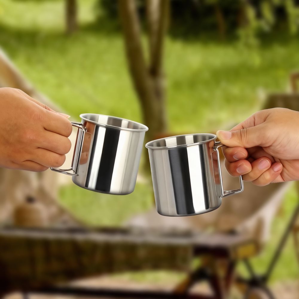 Camping Cooking Dining Set - Professionelles Camping-Kochgeschirr-Set, tragbare Picknickutensilien aus Edelstahl,