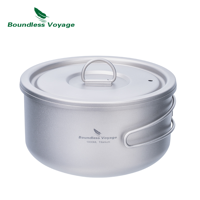 Camping Cooking Organizer - Boundless Voyage Titan-Campingtopf mit Deckel, ultraleichter