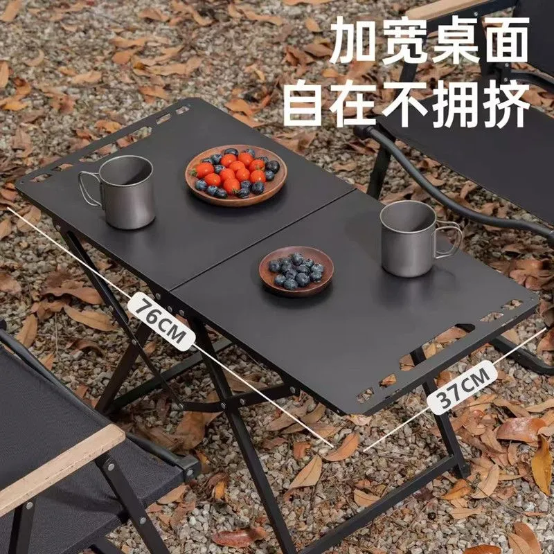 Camping Cooking Table - Faltbarer Tragbarer Camping-Tisch aus Edelstahl Outdoor-Esstisch