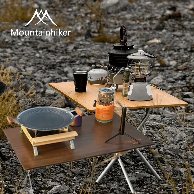 Camping Cooking Table - MOUNTAINHIKER Upgrade Tragbarer Outdoor-Campingtisch, Kompaktes Klappdesign,