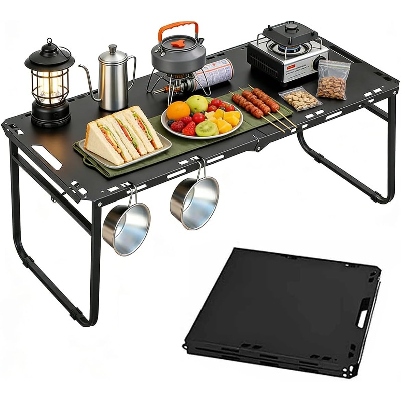 Camping Cooking Table - Campingtisch, verstellbar, klappbar, tragbar, für Wohnmobil,