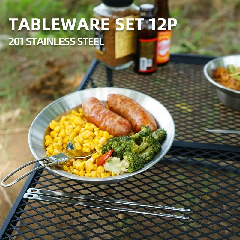 12-teiliges tragbares Outdoor- – Camping Cooking Dining Set Bewertung und Preis