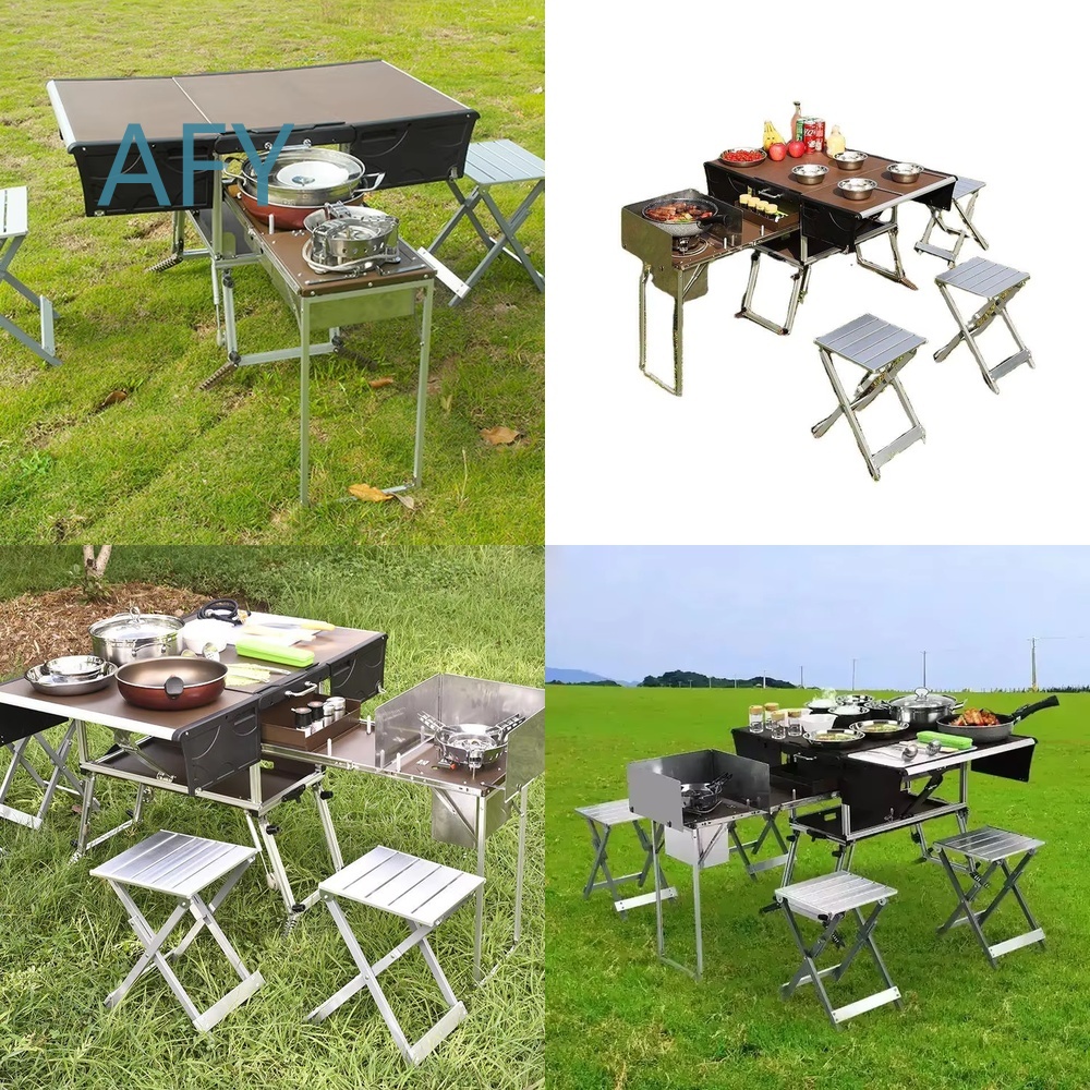 Tragbarer Klappbarer Food-Trai – Camping Cooking Dining Set Bewertung und Preis