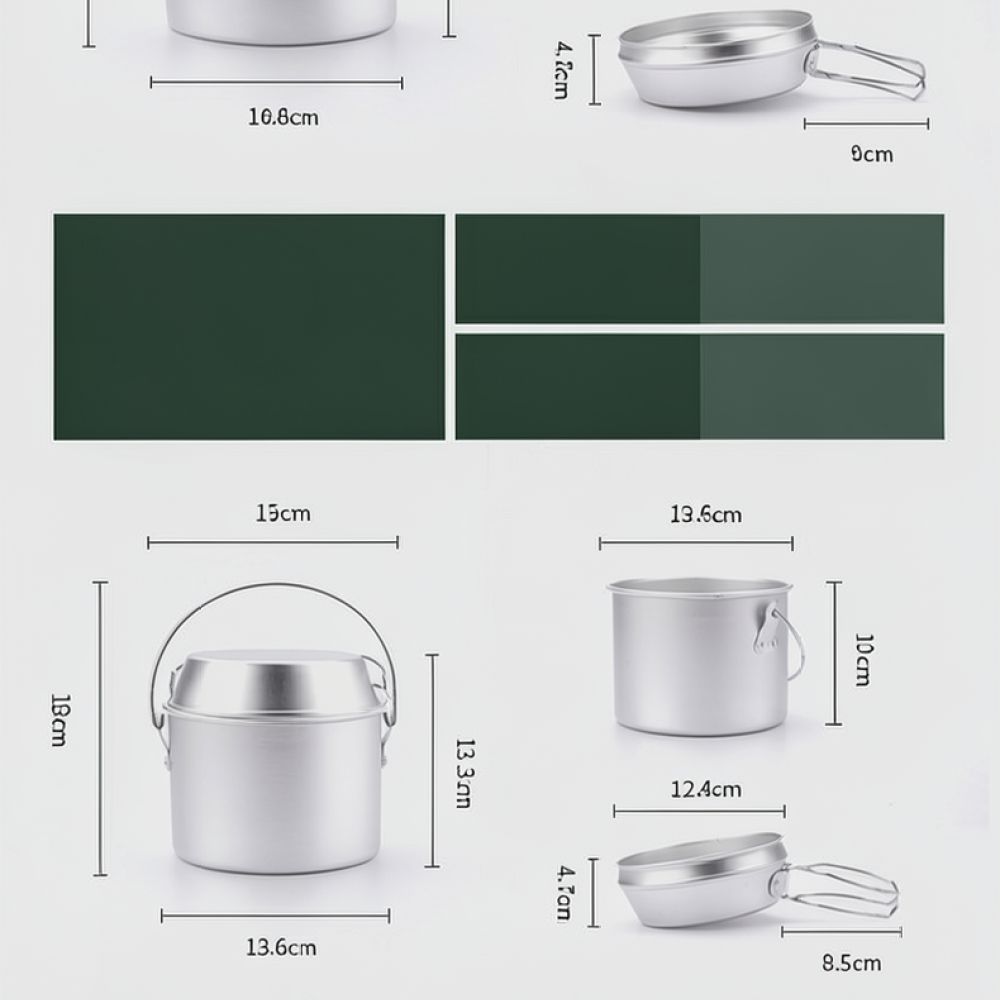 Tragbares Camping-Topfset aus  – Camping Cooking Dining Set Bewertung und Preis