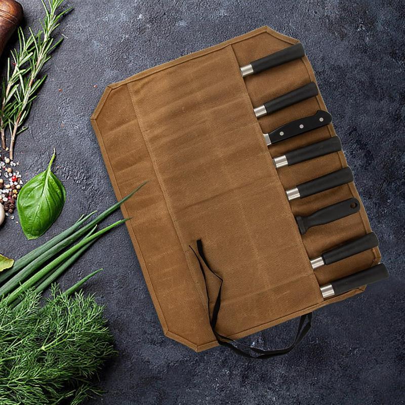 Wachstuch-Kochmesserrolle mit  – Camping Cooking Organizer Bewertung und Preis