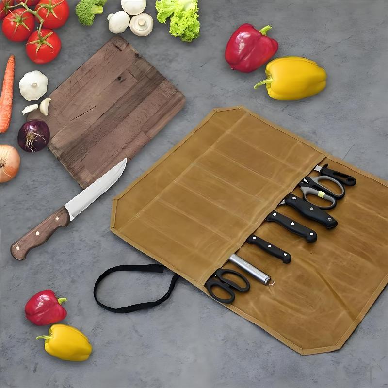 Wachstuch-Kochmesserrolle mit  – Camping Cooking Organizer Bewertung und Preis