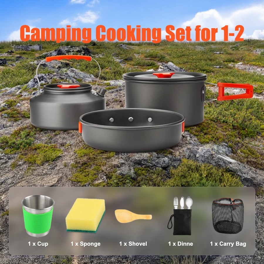 Camping-Kochgeschirr-Set: 35oz – Camping Hiking Cooking Bewertung und Preis