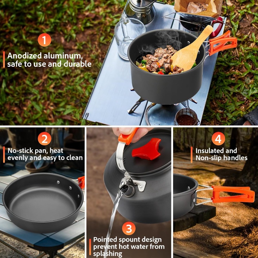Camping-Kochgeschirr-Set: 35oz – Camping Hiking Cooking Bewertung und Preis