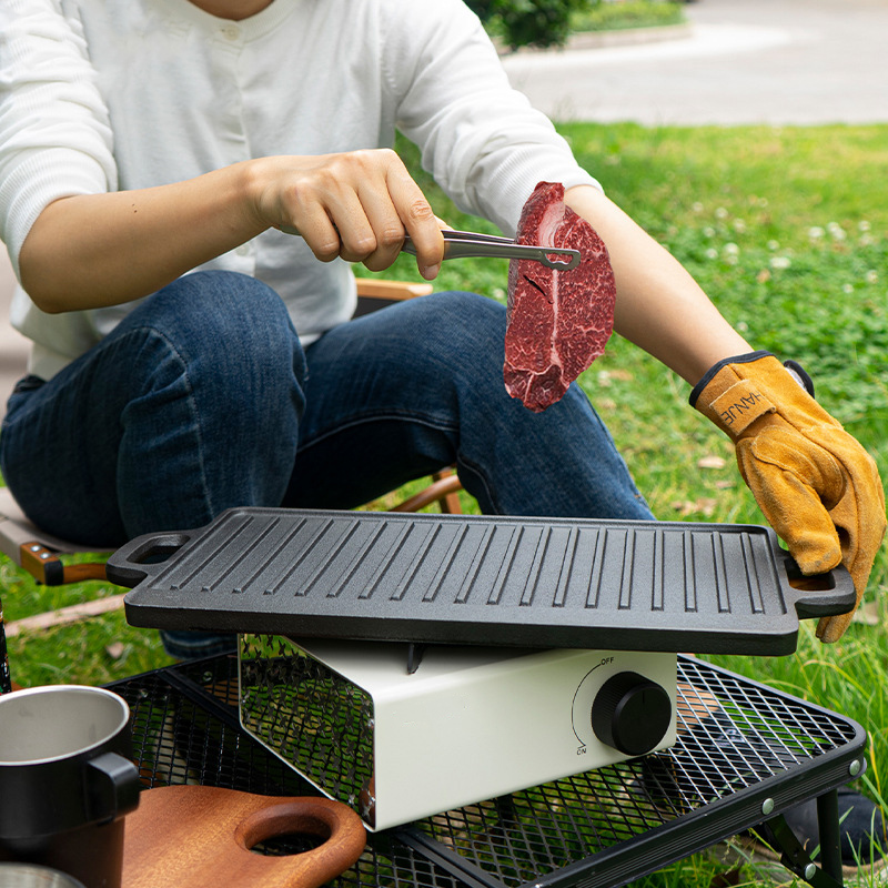 Doppelseitige Gusseisen-Grillp – Camping Cooking Flat Top Bewertung und Preis